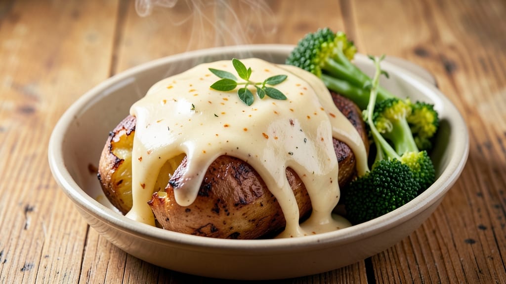 Baked Potato With Broccoli and Cheese Sauce Recipe: Loaded Bites With Crispy Topping Magic