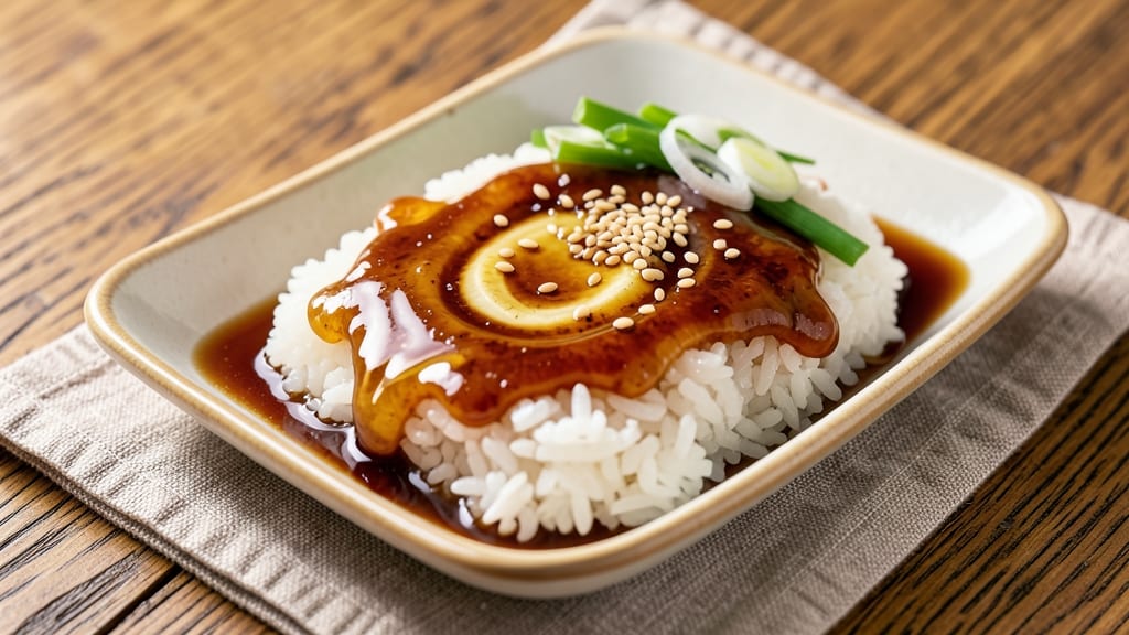 Amakuchi Sauce Recipe: Crispy Celery Crown Over Coconut Rice Bites