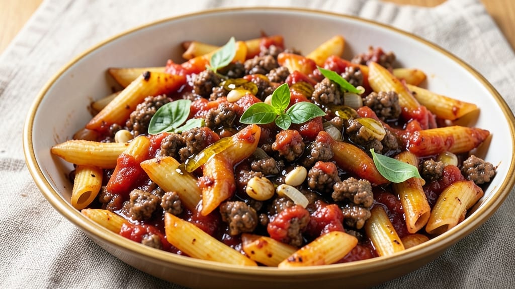 Baked Penne With Meat Sauce Recipe: One-Pan Italian Weeknight Dinner