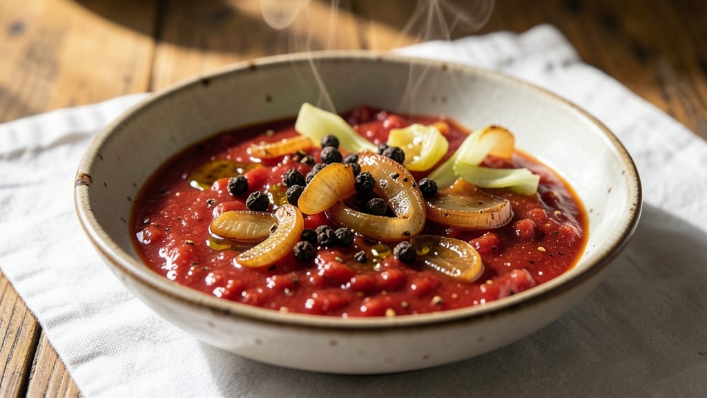 Poivrade Sauce Recipe: Smoky Tomato and Celery Crown Fusion