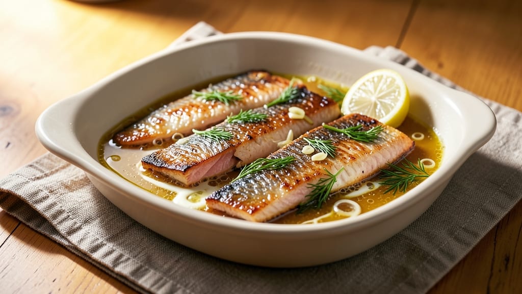 Herring in Wine Sauce Recipe: Richly Poached with Aromatic Herbs