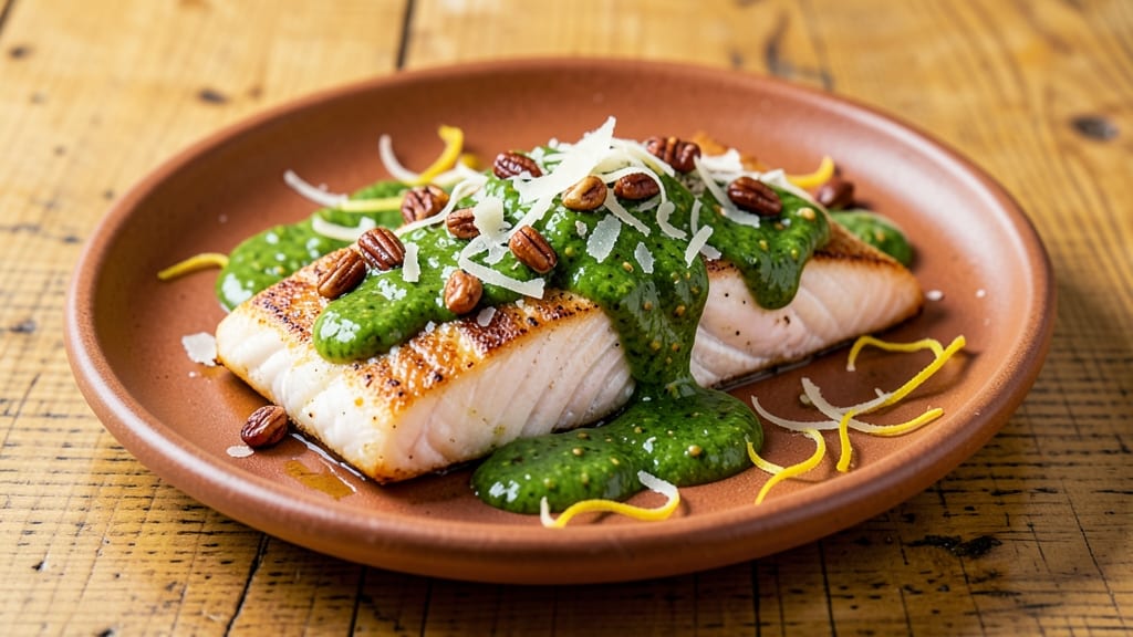 Basil Sauce Recipe for Fish: Bright Green Pesto With Lemon Zest